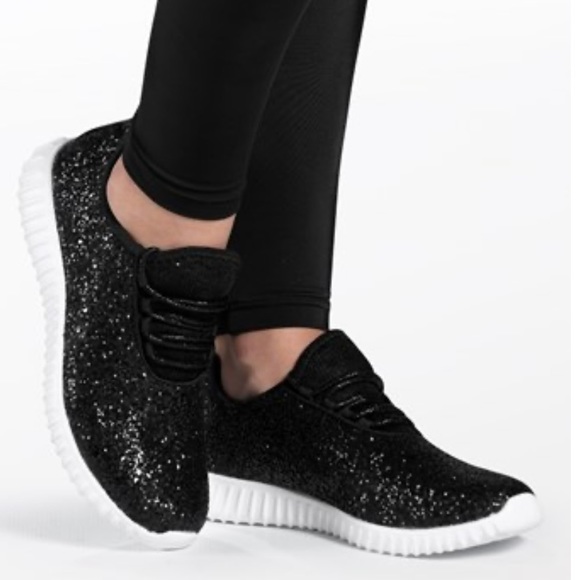 COPY - NWT in bag black glitter sparkle pop Balera Weissman Hip Hop Sneakers sh… - Picture 1 of 9